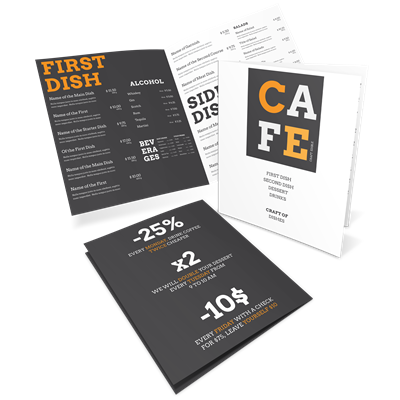 Menus 8.5 x 14 Single Fold